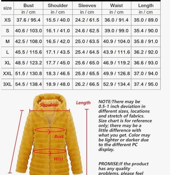 RISISSIDA Women Long Faux Fur Hooded Coat XXL - Picture 5 of 7